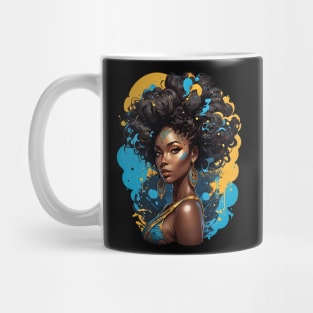 Black Woman Hip Hop splash art retro design Mug